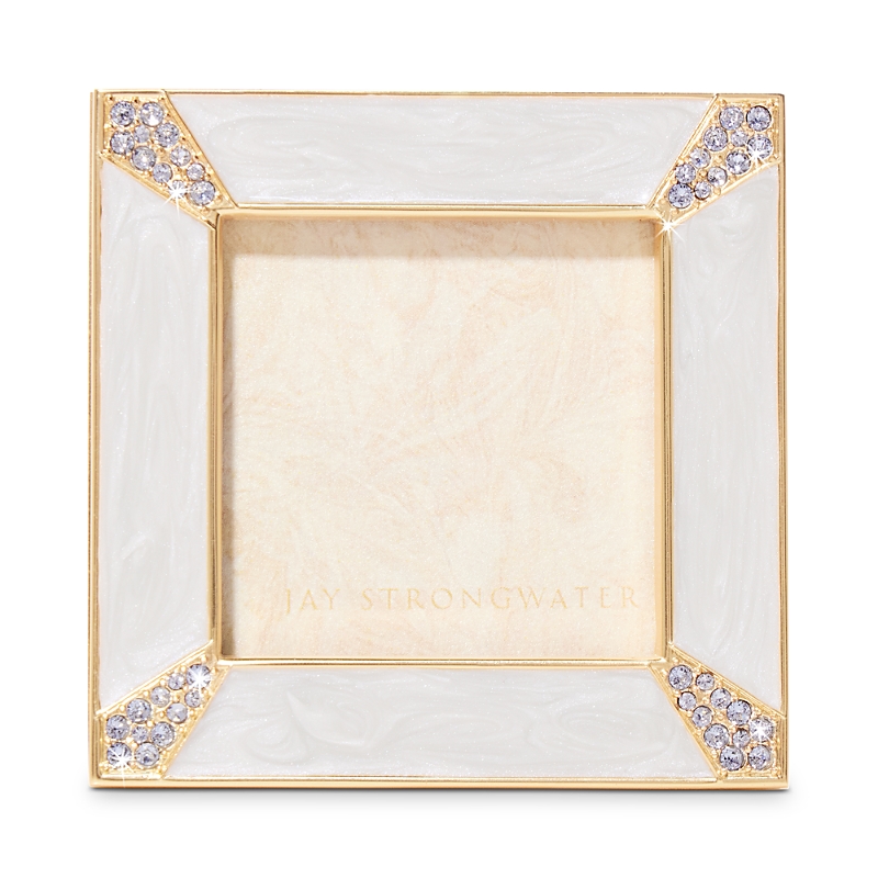Jay Strongwater Leland Pave Corner 2 Square Frame In Gold