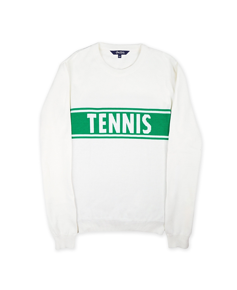 Ame & Lulu Club Sport Sweater In White/green Tennis