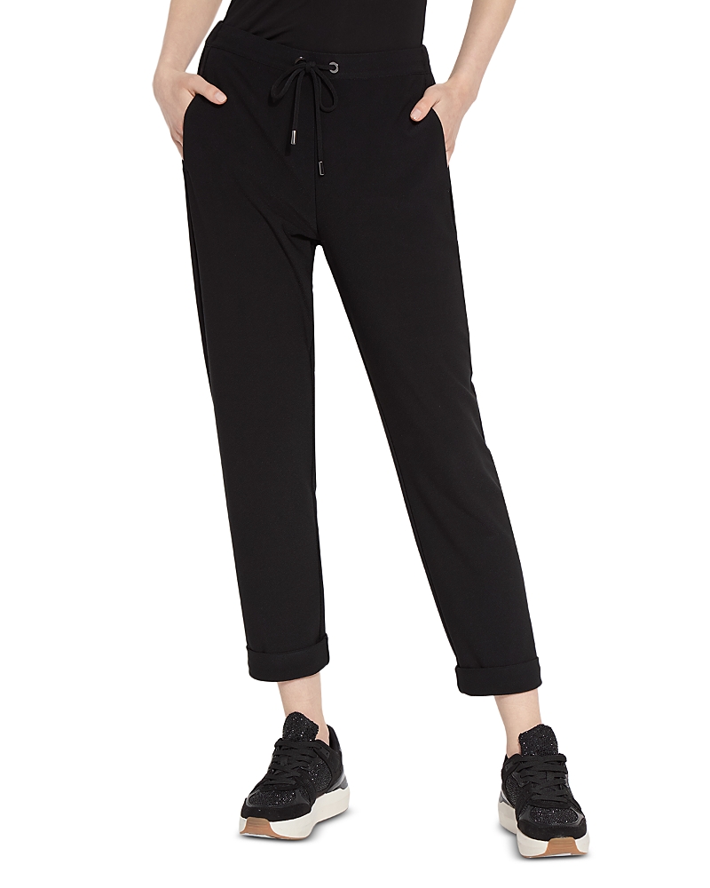 Lyssé Julia Stretch Crepe Cuffed Jogger In Black In Black