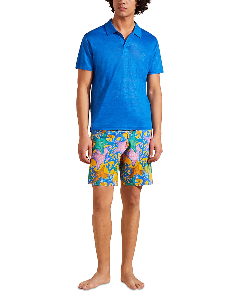Vilebrequin Regular Fit Short Sleeve Linen Polo Shirt