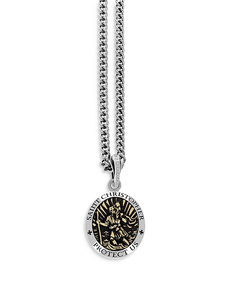 King Baby Studio Saint Christopher Pendant Necklace, 24 In Gold/silver