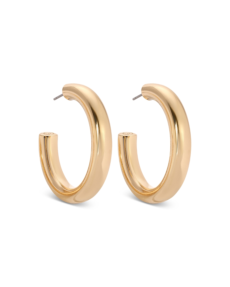 Ettika Large Thick Classic Hoops In Gold