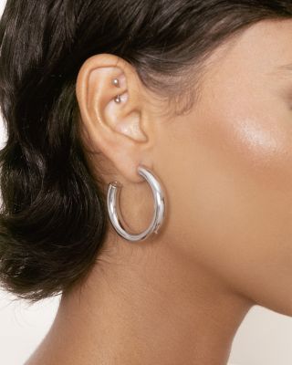 Medium Thick Classic Hoop Earrings 