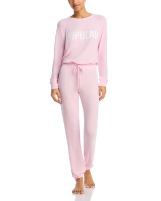 AQUA - Long Sleeve Crew Neck Popular Pajama Set - Exclusive