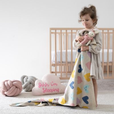 Smiley Hearts Baby Blanket &amp; Travel Pouch Set