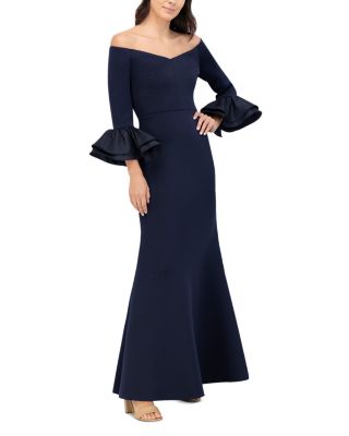 Ruffled Off-the-Shoulder Gown