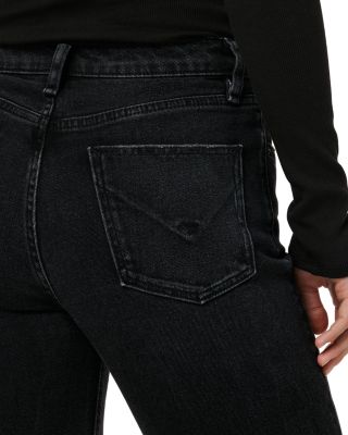 Remi Mid Rise Ankle Straight Jeans in Fade to Black