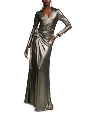 HALSTON - Jira Metallic Gown