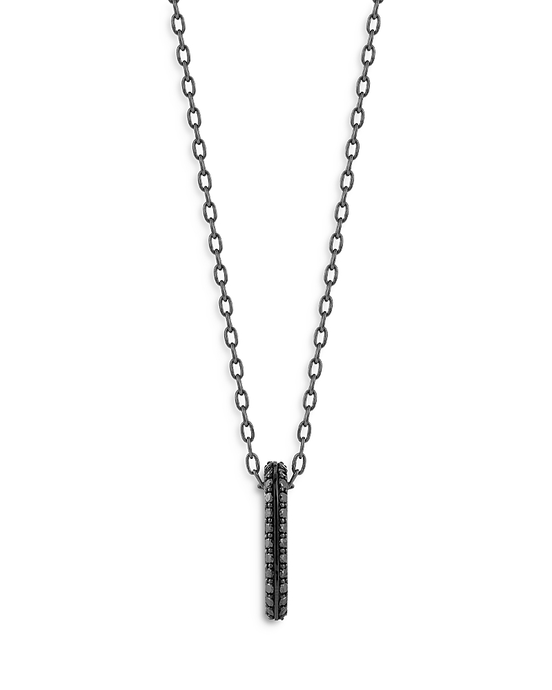 Walters Faith 18k Black Gold Black Diamond Link Pendant Necklace, 24 In Black