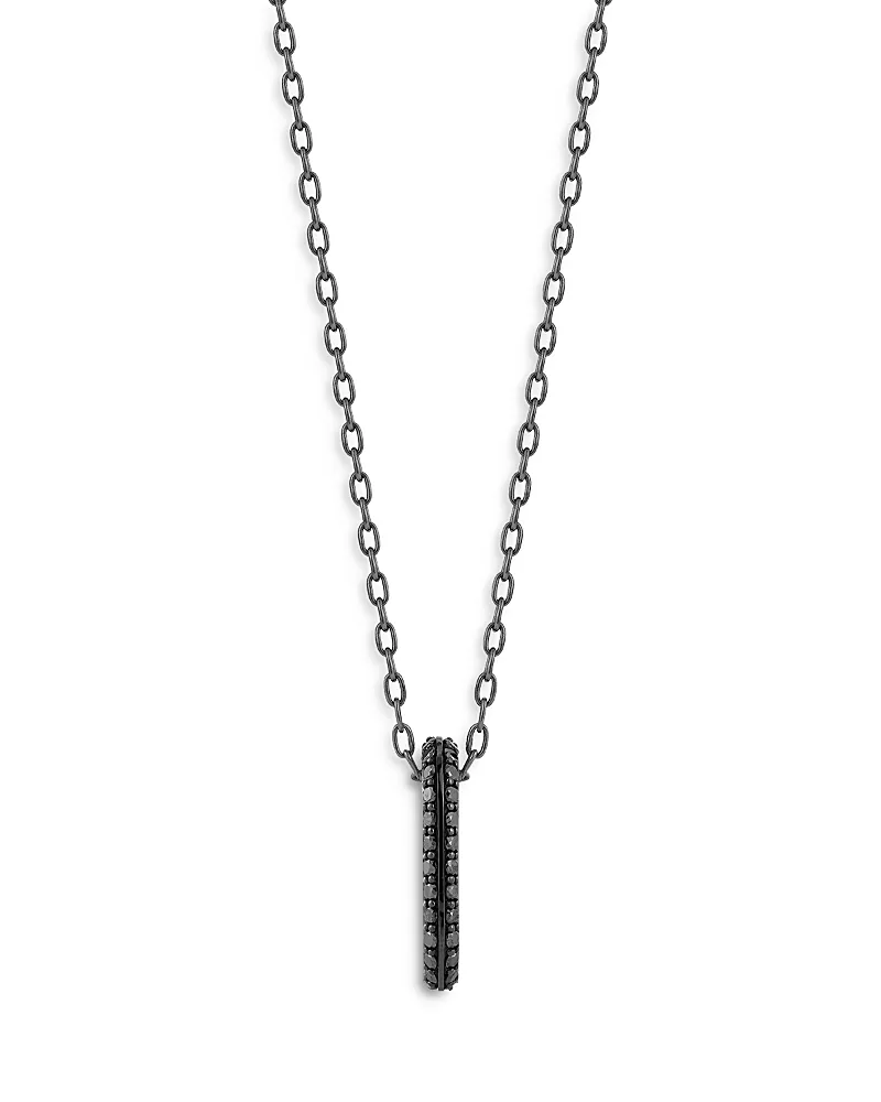Walters Faith 18K Black Gold Black Diamond Link Pendant Necklace, 24