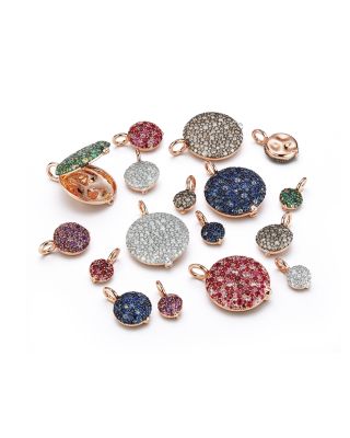 18K Rose Gold Blue Sapphire Cluster Chantecaille Pebble Locket Pendant