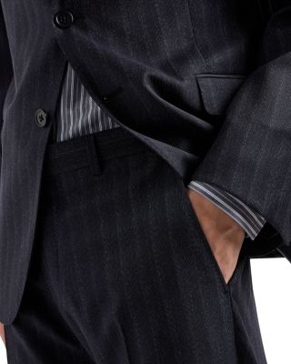 Slim Fit Striped Wool Suit