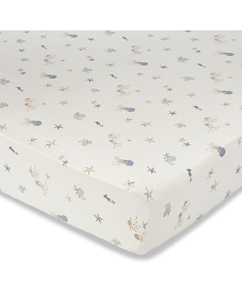 Crane Baby Cove Fitted Crib Sheet In Sea Life