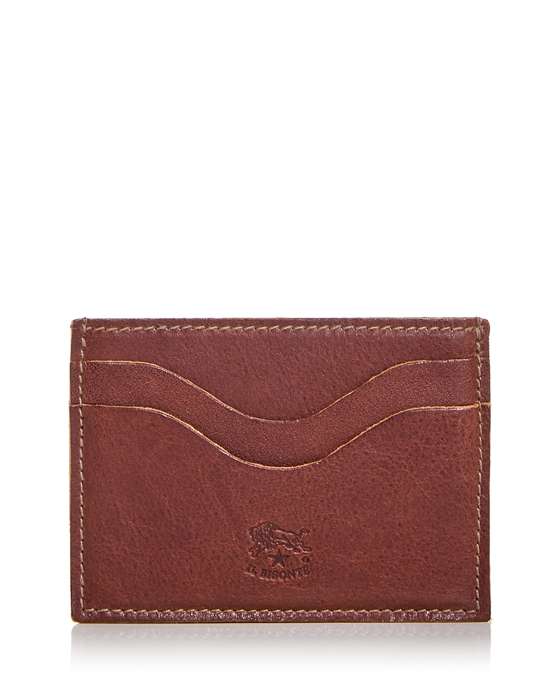 Il Bisonte Salina Leather Card Case In Seppia