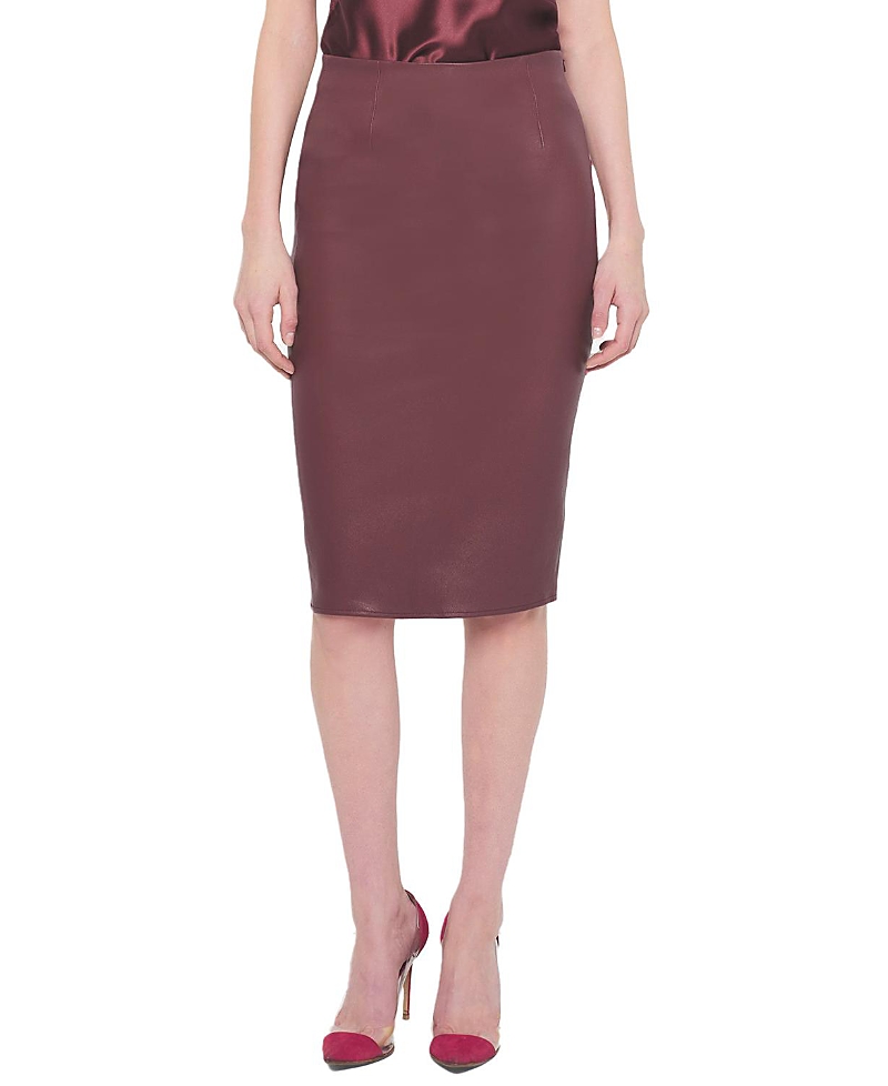 As By Df Claude Stretch Leather Skirt In Decadent Wine In Decadent Wine