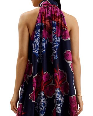 Kinosei Organza Tie Neck Halter Maxi Dress