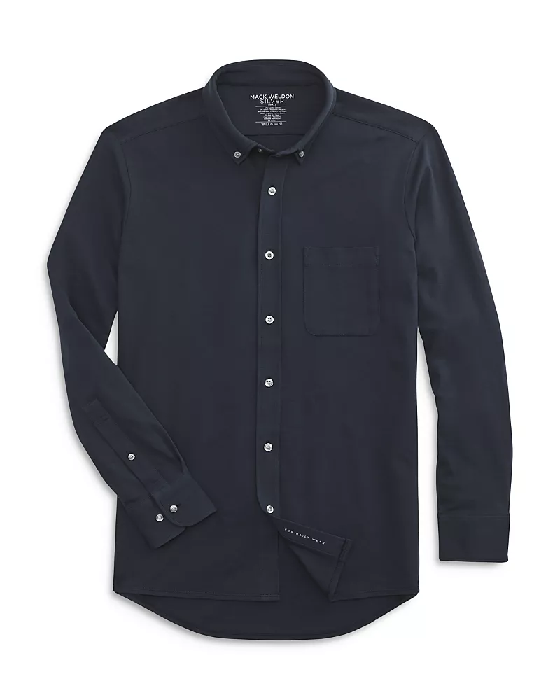 Mack Weldon Silver Supima Cotton Blend Button Down Shirt