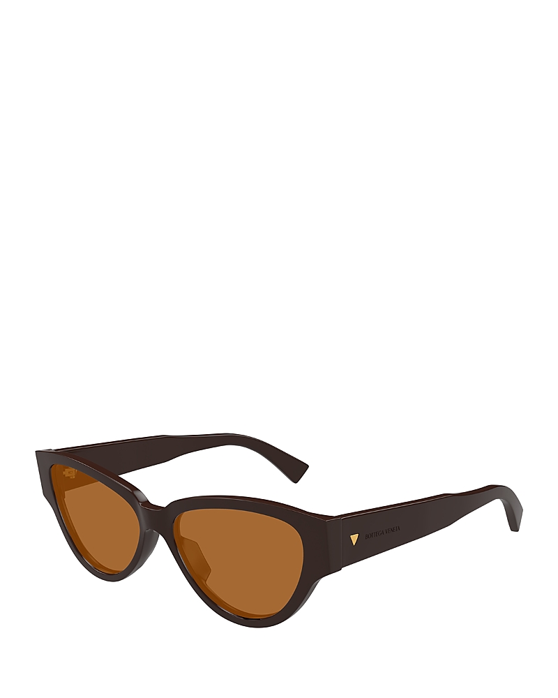 Bottega Veneta Triangle Stud Cat Eye Sunglasses, 56mm In Brown