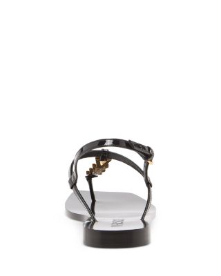 Women&#39;s Leather T Strap Sandals