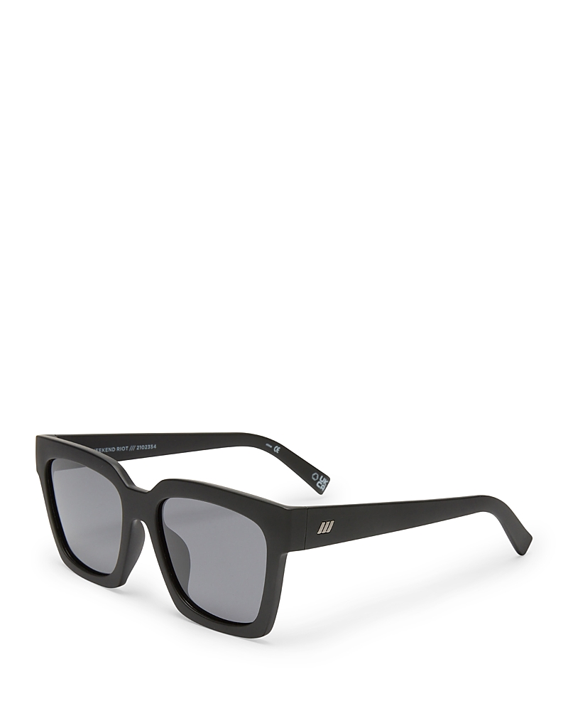 Le Specs 56mm Weekend Riot Sunglasses In Matte Black/smoke Mono