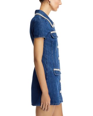 Denim Rhinestone Trim Dress