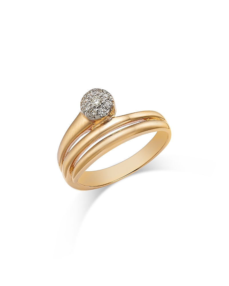 BLOOMINGDALE'S FINE COLLECTION DIAMOND CLUSTER MULTI-ROW RING IN 14K YELLOW GOLD, 0.13 CT. T. W.