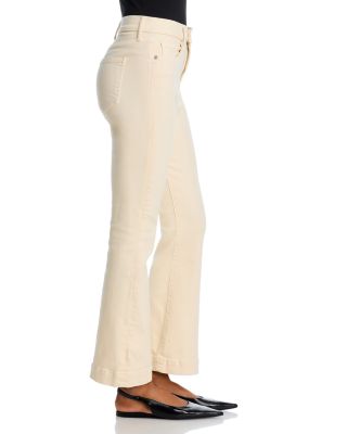 Carson High Rise Ankle Flare Jeans in Ecru