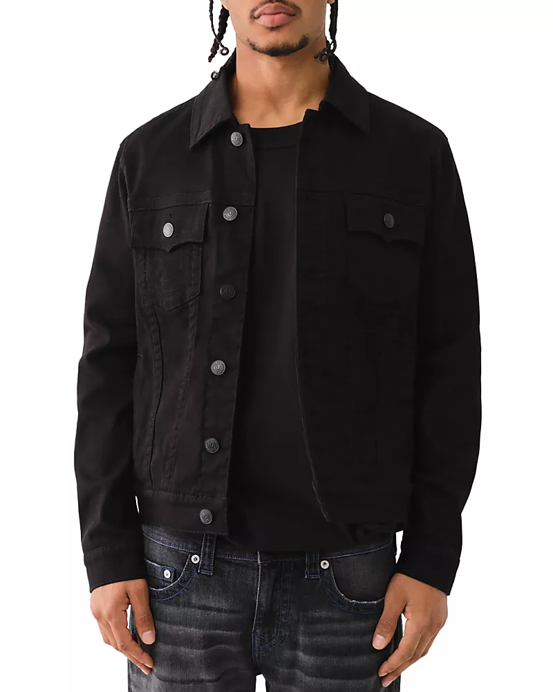 True Religion Cotton Stretch Denim Trucker Jacket
