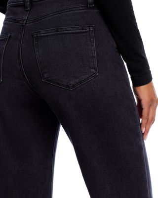 Anessa High Rise Wide Leg Ankle Jeans in Black Lotus