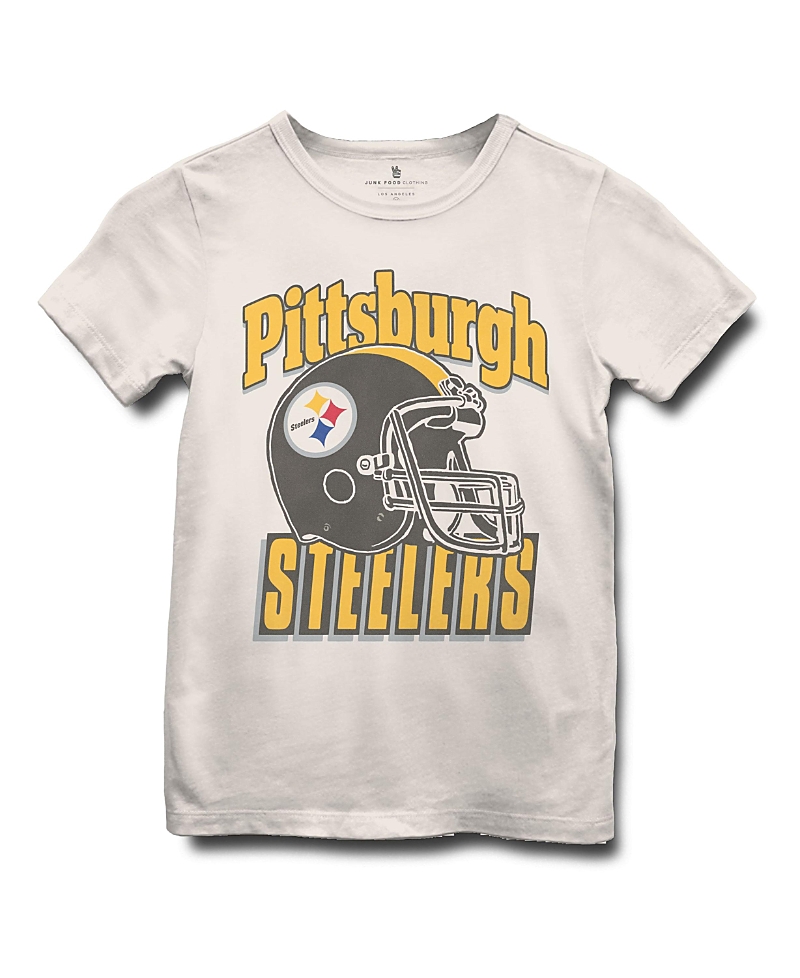 JUNK FOOD CLOTHING UNISEX NFL PITTSBURGH STEELERS HELMET TEE - LITTLE KID, BIG KID