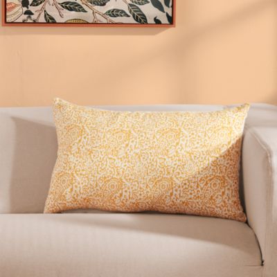 Paisley Block Linen Decorative Pillow, 14&amp;quot; x 21&amp;quot;