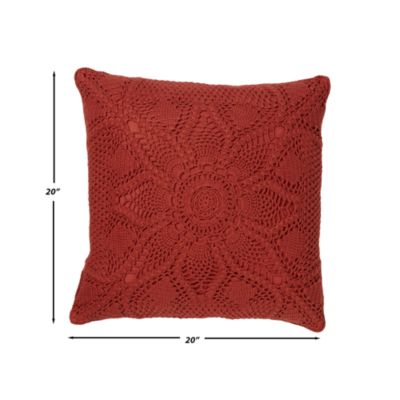 Olivia Crocheted Decorative Pillow, 20&amp;quot; x 20&amp;quot;