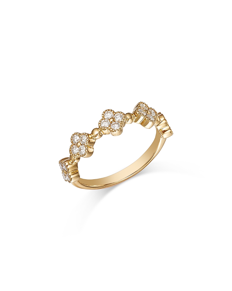 Bloomingdale's Fine Collection 14k Yellow Gold Diamond Clover Band Ring, 0.50 Ct. T. W. In Gold