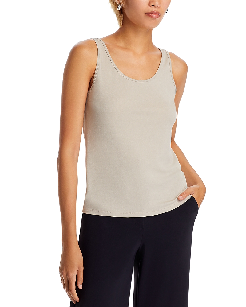 Eileen Fisher Stretch Silk Jersey Scoop Neck Tank