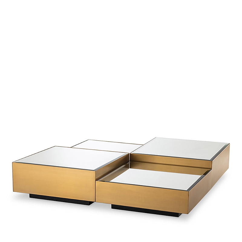 Eichholtz Esposito 4 Piece Coffee Table In Brushed Brass