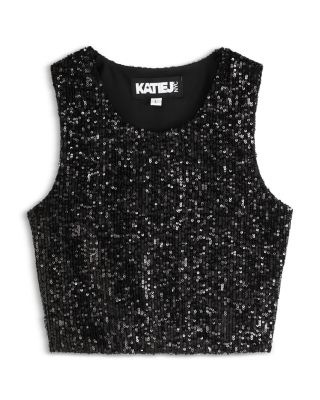 Girls' Miley Cropped Sequined Top - Big Kid