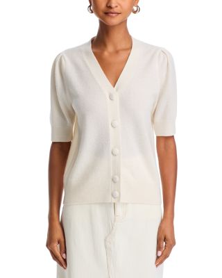 100% Cashmere Puff Sleeve Cardigan -Exclusive