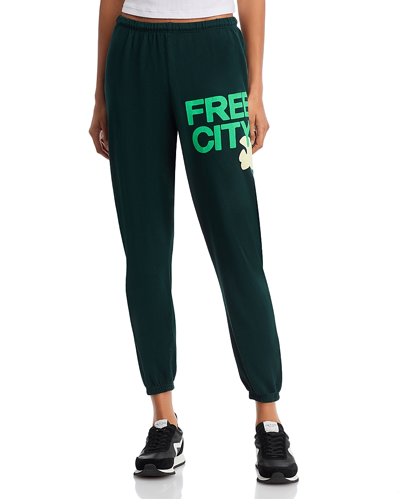 Freecity Free City Cotton Logo Sweatpants in Green plant