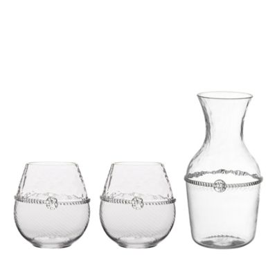 Juliska Graham Carafe & Stemless Red Wine Glasses, 3 Piece Set