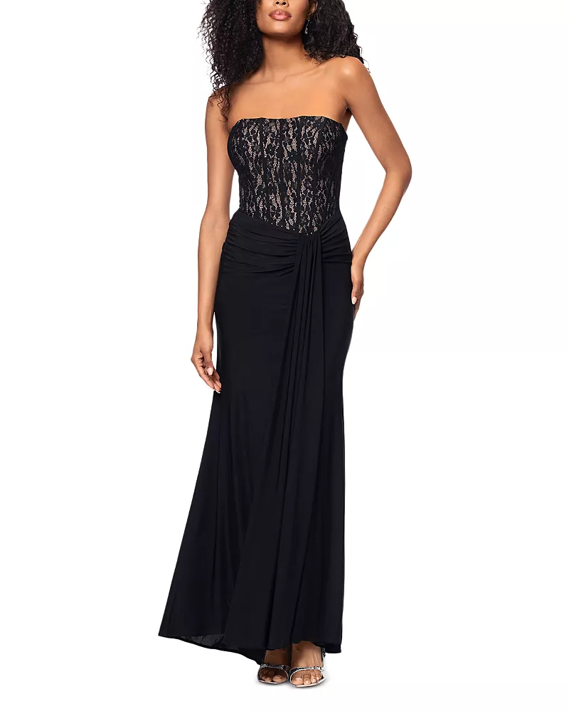 Aqua Lace Corset Gown - Exclusive