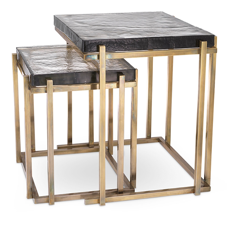 Eichholtz Niemeyer Side Table, Set Of 2 In Vintage Brass