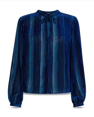 Devore Velvet Stripe Blouse