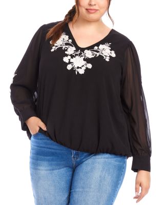 Karen Kane - Plus Embellished Blouson Top