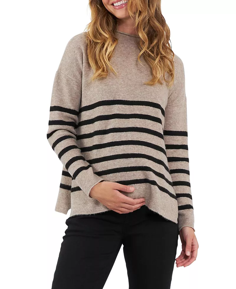 Ripe Maternity Gerrie Stripe Nursing Knit Sweater