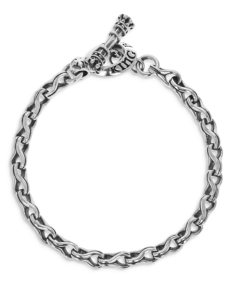 King Baby Studio Sterling Silver Small Twisted Eight Link Bracelet In Silver