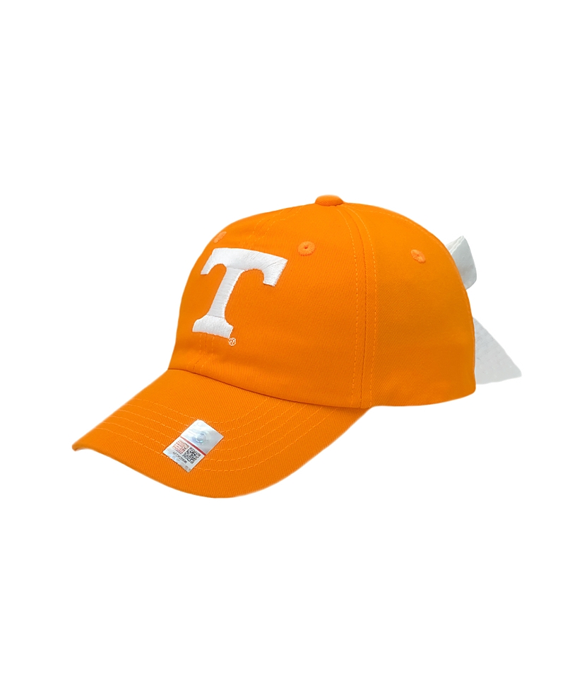Bits & Bows Girls' Officially Licensed Tennessee Bow Baseball Hat - Baby, Little Kid, Big Kid In Orange/white