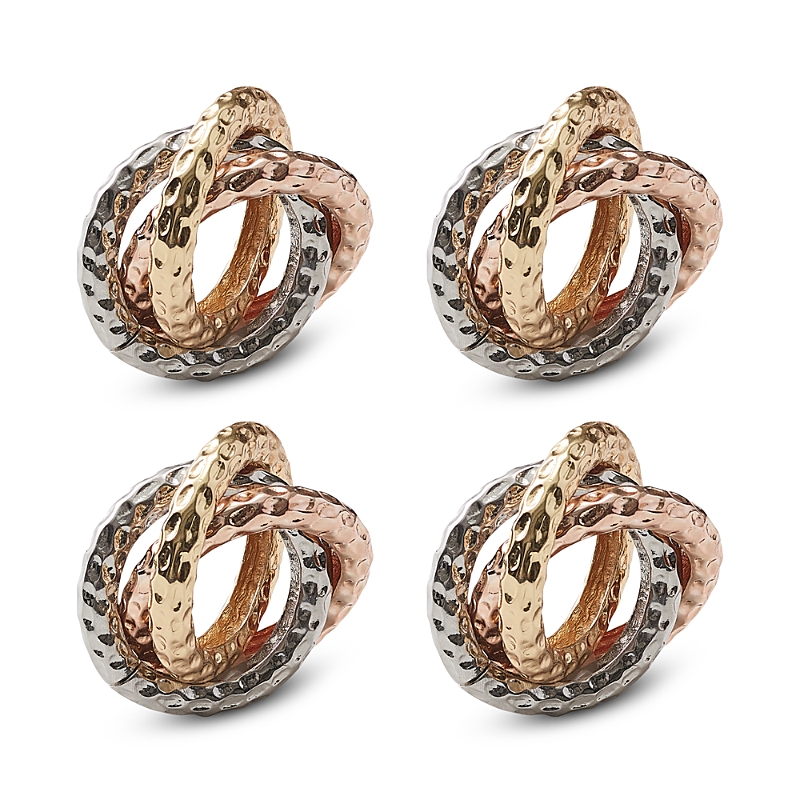 Kim Seybert Trinity Napkin Ring In Multi, Set Of 4 In A Gift Box In Multi