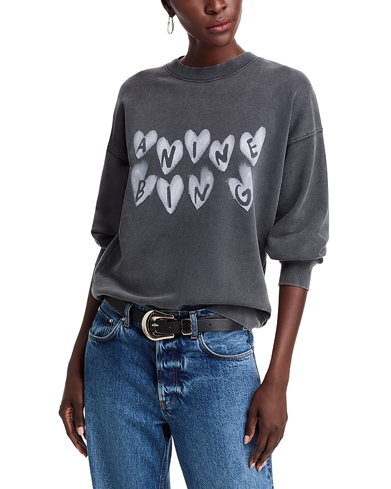 ANINE BING SPENCER HEARTS SWEATSHIRT