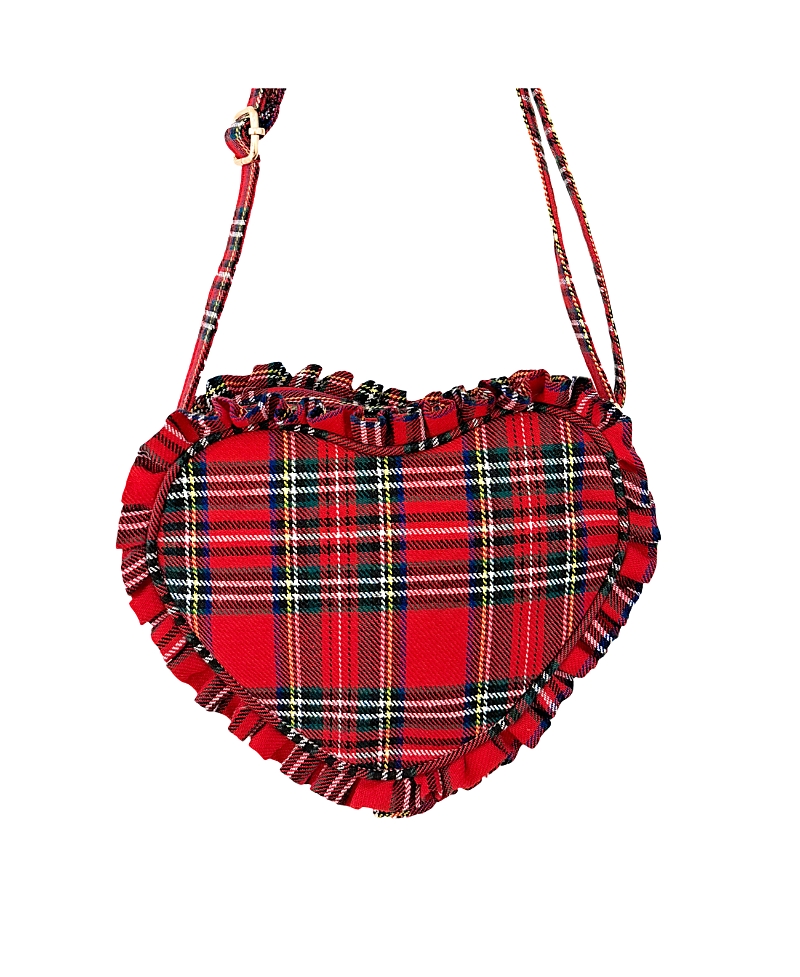 Bits & Bows Girls' Scottie Stewart Plaid Heart Purse - Little Kid, Big Kid In Red Plaid