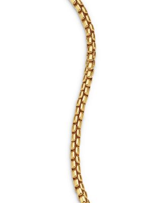 Men's 18K Gold Chain Box Chain Flex Bracelet, 3.4mm